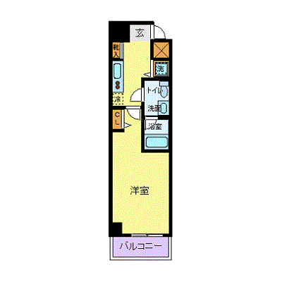 カスタリア蔵前(1K/4階)の間取り写真