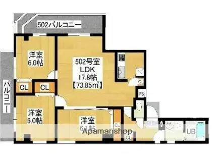 TAKARA PALACE(3LDK/5階)の間取り写真