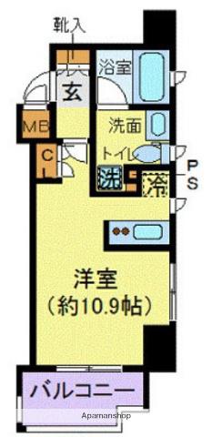 プレールドゥーク赤羽Ⅱ(ワンルーム/4階)の間取り写真