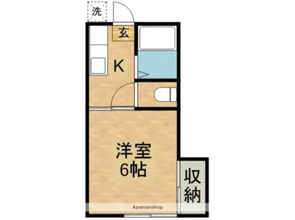 メゾン・ド・ロンドン(1K/1階)の間取り写真