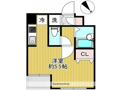 ライジングプレイス板橋(1K/1階)の間取り写真