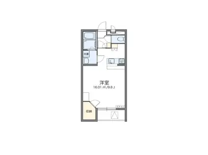 レオパレスノワールⅡ(1K/1階)の間取り写真