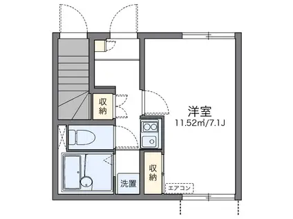 レオネクストプロミネンス(1K/1階)の間取り写真