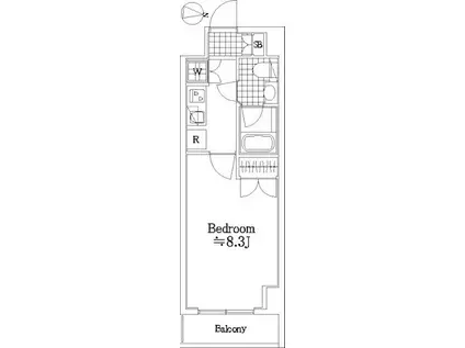 ラグジュアリーアパートメント赤羽西02(1K/1階)の間取り写真