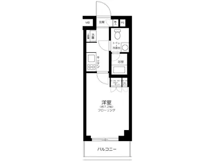 NISHI IKEBUKURO RESIDENCE(1K/1階)の間取り写真