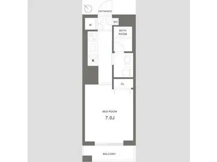 ガーデン板橋氷川町(1K/13階)の間取り写真