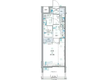 クレヴィスタ板橋西台Ⅲ(1K/6階)の間取り写真
