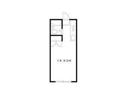 ウエストヒルズ(ワンルーム/2階)の間取り写真