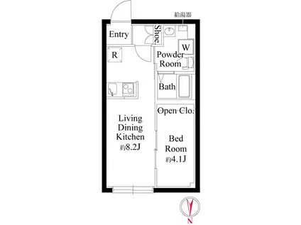 センプリーチェ西日暮里(1LDK/2階)の間取り写真