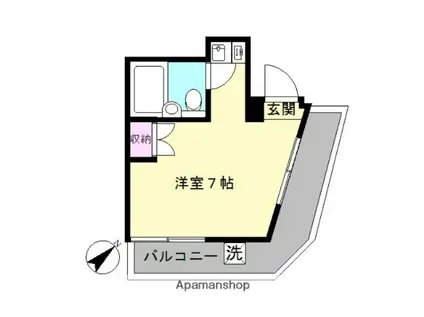 ボゥ・ソレイユ(ワンルーム/3階)の間取り写真