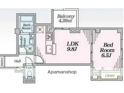 CLAVIUS ZEH(1LDK/3階)の間取り写真