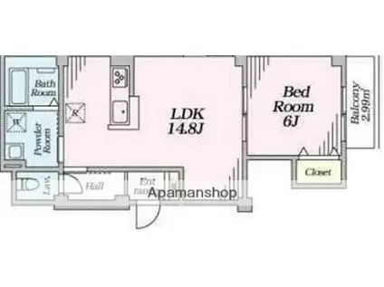 CLAVIUS ZEH(1LDK/4階)の間取り写真