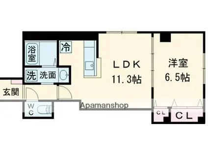 CLAVIUS ZEH(1LDK/5階)の間取り写真