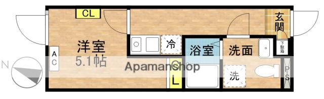 エトス初台(1K/2階)の間取り写真