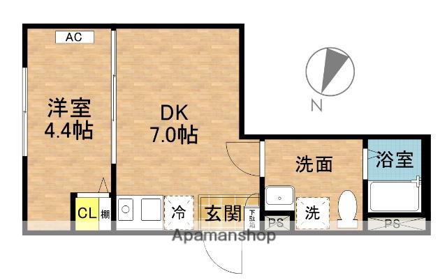 エトス初台(1DK/1階)の間取り写真