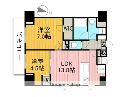 エスティメゾン赤羽(2LDK/9階)の間取り写真