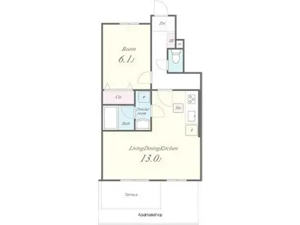 ヴィラージュ志伊Ⅲ(1LDK/1階)の間取り写真