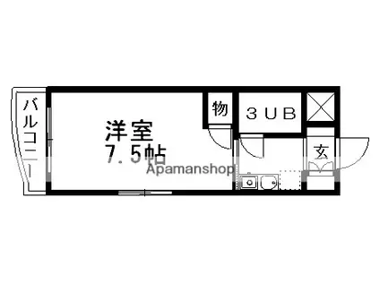 ザ・ヒルトップレジデンス(1K/3階)の間取り写真