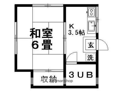 タマハイツ(1K/1階)の間取り写真