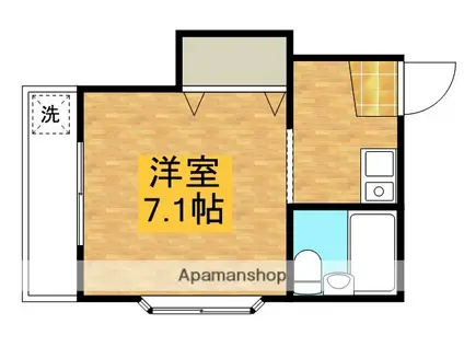 第7オカダビル(1K/3階)の間取り写真