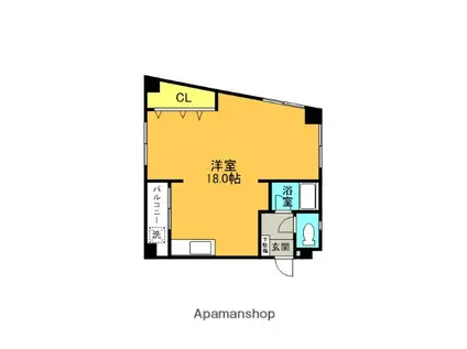 ディアーズ小石川(ワンルーム/3階)の間取り写真