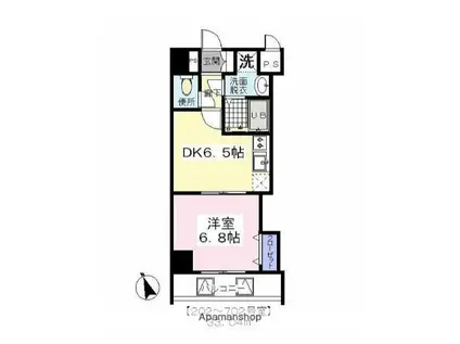 ベルコート(1DK/2階)の間取り写真