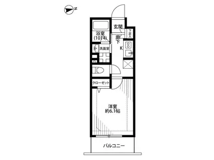 プレール・ドゥーク東京ノース Ⅳ(1K/2階)の間取り写真