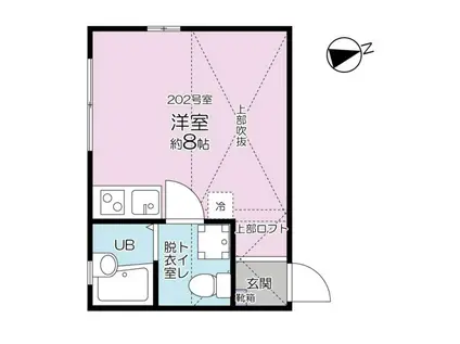 グランドーレ駒込(ワンルーム/2階)の間取り写真