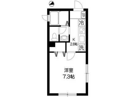 エミネンス千早(1K/2階)の間取り写真
