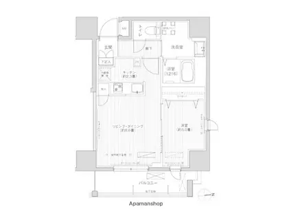 レジェンダリーガーデン赤羽イーストビュー(1LDK/12階)の間取り写真