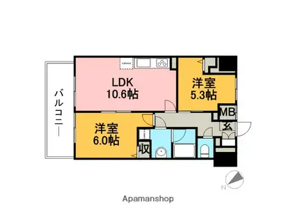 センテニアル王子神谷(2LDK/10階)の間取り写真