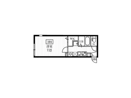 ミハス東武練馬(1K/1階)の間取り写真