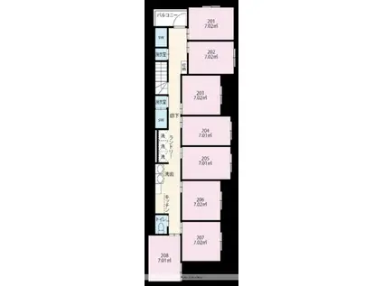 YADOKARI志村坂上(ワンルーム/2階)の間取り写真