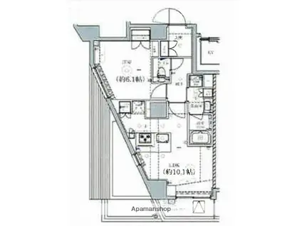 ベルシード東十条ツインズB(1K/7階)の間取り写真