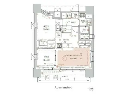 ヴァースクレイシア赤羽(2LDK/10階)の間取り写真