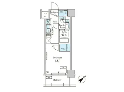 パークアクシス大塚ガーデンスクエア(1K/4階)の間取り写真
