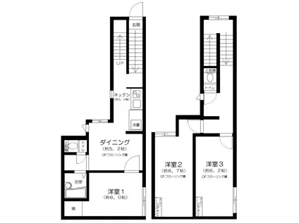 マルティプレックス要町(3DK/2階)の間取り写真