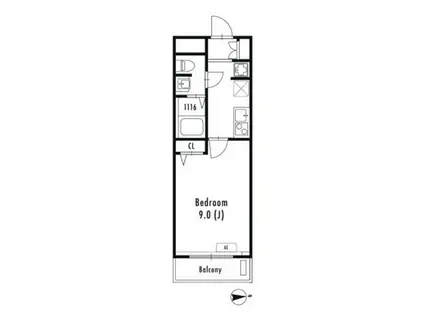 GRAN PASEO文京小日向(1K/2階)の間取り写真