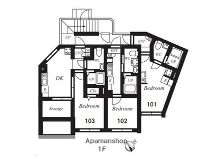 PLATINUM FORME東十条Ⅱ(1K/1階)の間取り写真