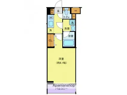 クレヴィスタ北赤羽(1K/2階)の間取り写真