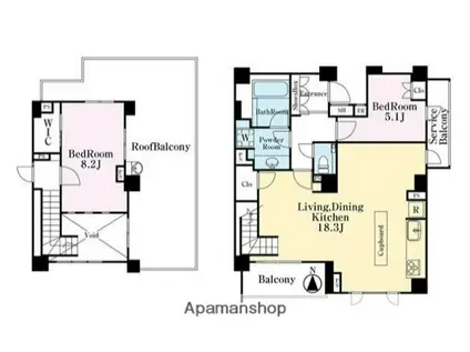 グランシーナ目白台(2LDK/4階)の間取り写真