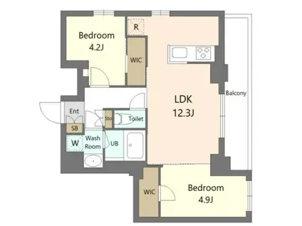 S-RESIDENCE北綾瀬AWESOME(2LDK/4階)の間取り写真