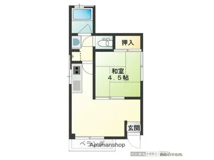 豊栄ハイム(1DK/1階)の間取り写真