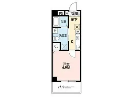 中台けやき苑(1K/3階)の間取り写真