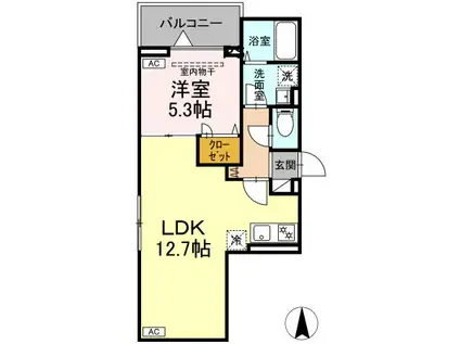 セレスティア南花畑IV(1LDK/3階)の間取り写真