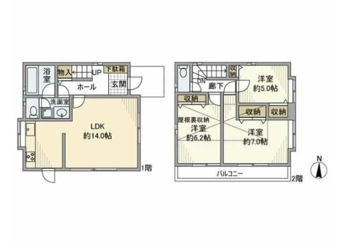 西武鉄道新宿線 上石神井駅 徒歩19分 2階建 築19年(3LDK)の間取り写真