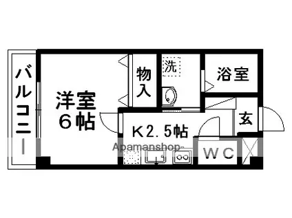 カーサ岩淵(1K/2階)の間取り写真