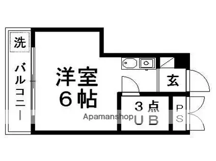 ニューハトリコーポⅢ(ワンルーム/2階)の間取り写真