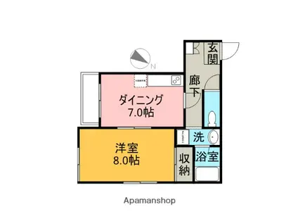 ハイリード・セイフウ(1DK/5階)の間取り写真