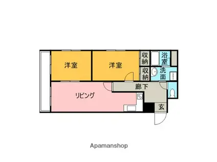 ハイリード・セイフウ(2LDK/6階)の間取り写真